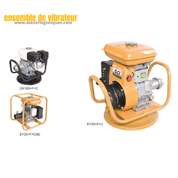 ensemble de vibrateur + accouplement moteur + cadre moteur