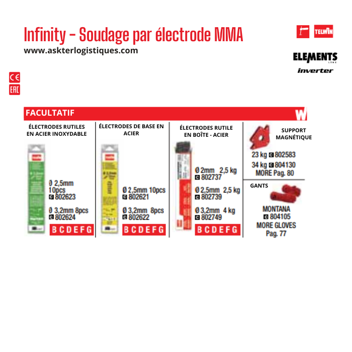 Infinity - Soudage par électrode MMA