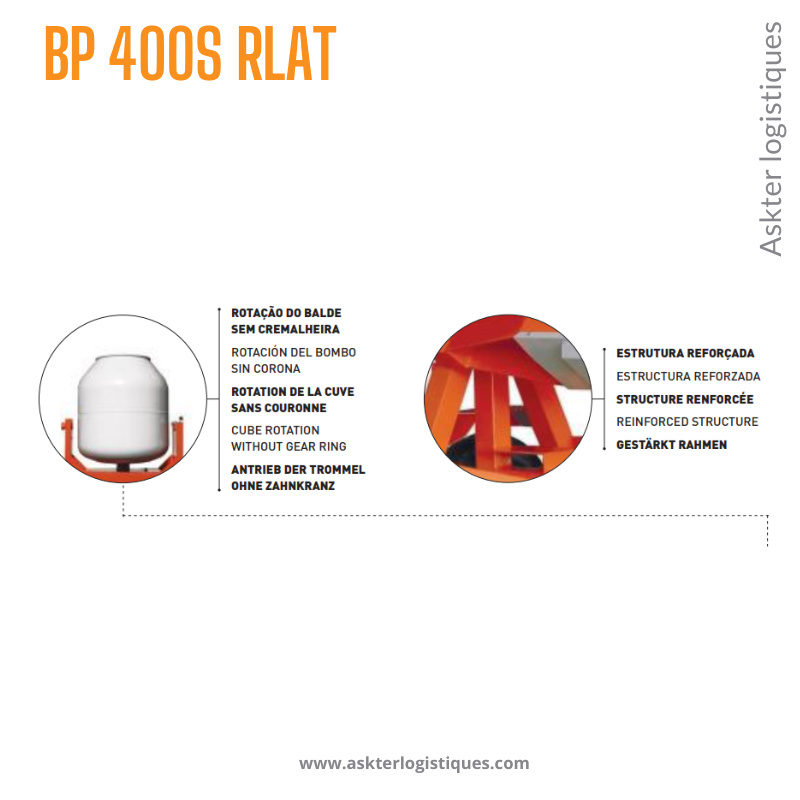 BP 400S RLAT - BÉTONNIÈRE SILENCIEUSE TRACTABLE