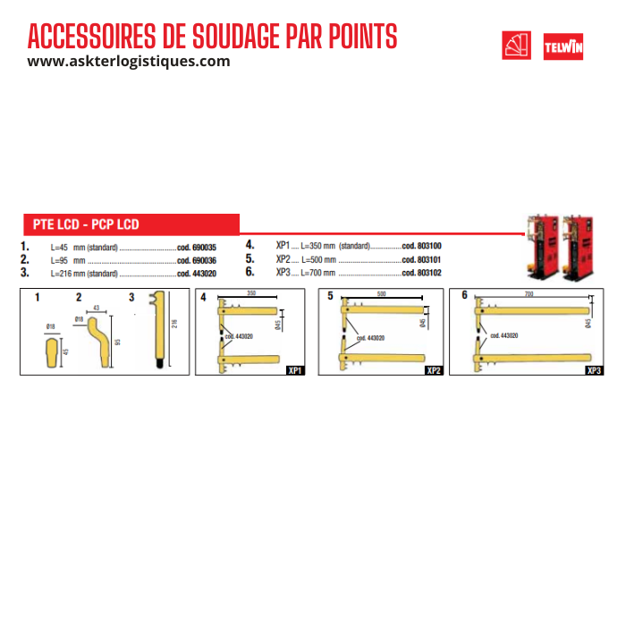 ACCESSOIRES DE SOUDAGE PAR POINTS