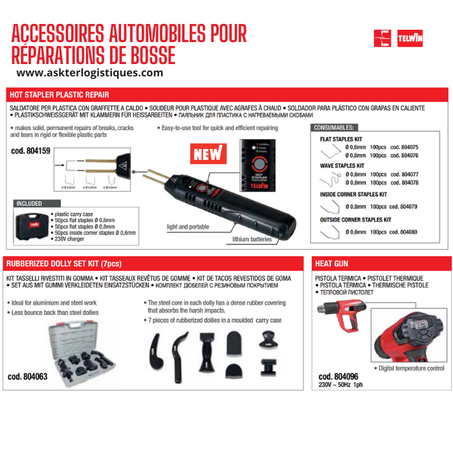 ACCESSOIRES AUTOMOBILES POUR RÉPARATIONS DE BOSSE