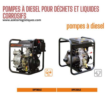 POMPES À DIESEL POUR DÉCHETS ET LIQUIDES CORROSIFS