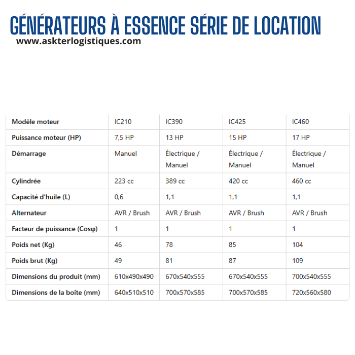 GROUPES ÉLECTROGÈNES À ESSENCE SÉRIE PRO