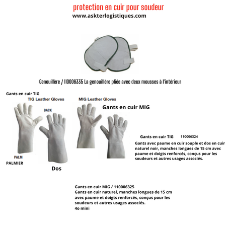 protection en cuir pour soudeur