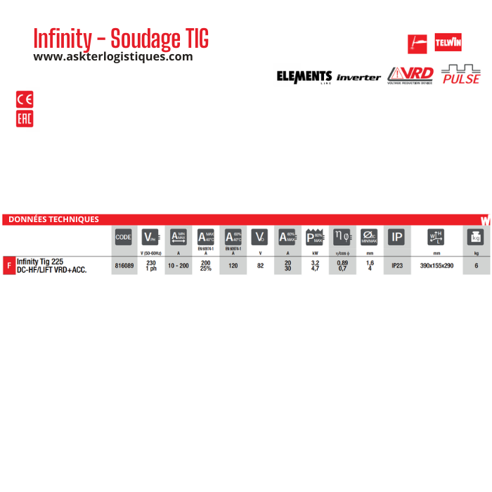 Infinity - Soudage TIG