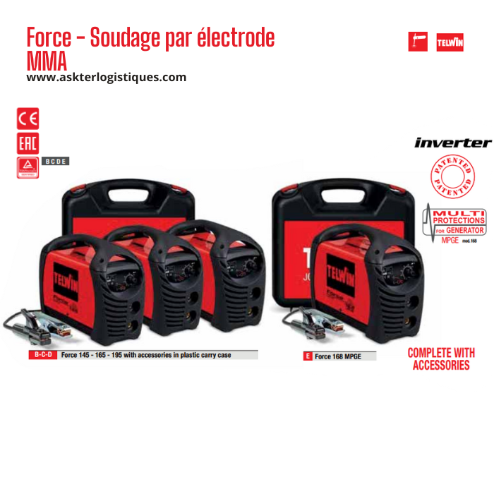 Force - Soudage par électrode MMA