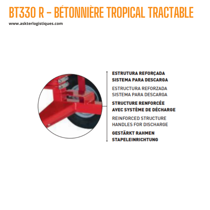 BT330 R - BÉTONNIÈRE TROPICAL TRACTABLE