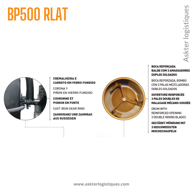 BP 500 RLAT - BÉTONNIÈRE PROFESSIONNEL TRACTABLE