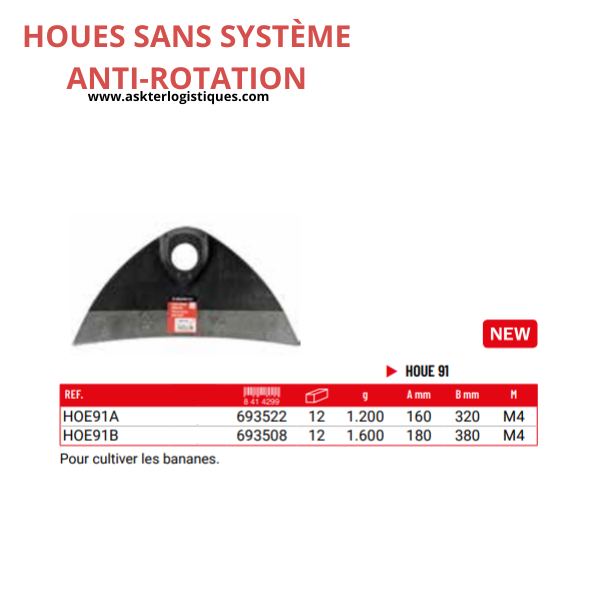 HOUES SANS SYSTÈME ANTI-ROTATION