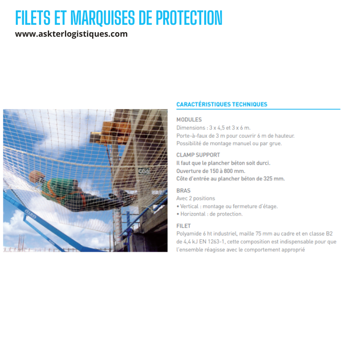 FILETS ET MARQUISES DE PROTECTION