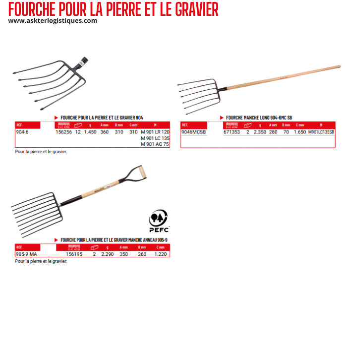 FOURCHE POUR LA PIERRE ET LE GRAVIER