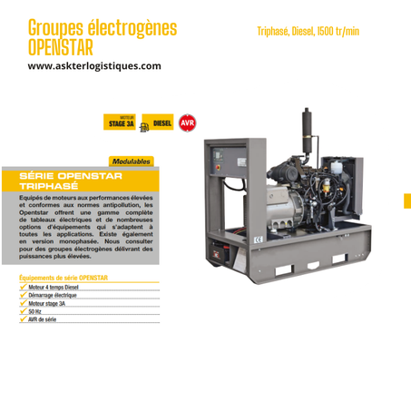 Groupes électrogènes OPENSTAR