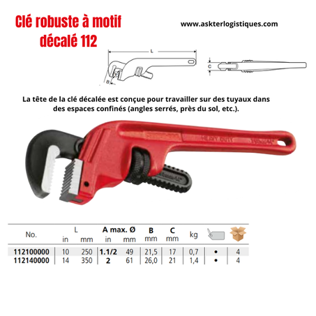 Clé robuste à motif décalé 112