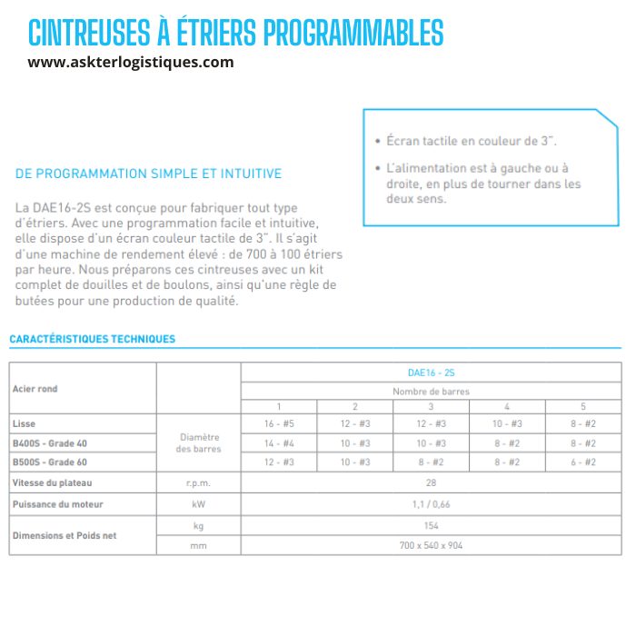 CINTREUSES À ÉTRIERS PROGRAMMABLES