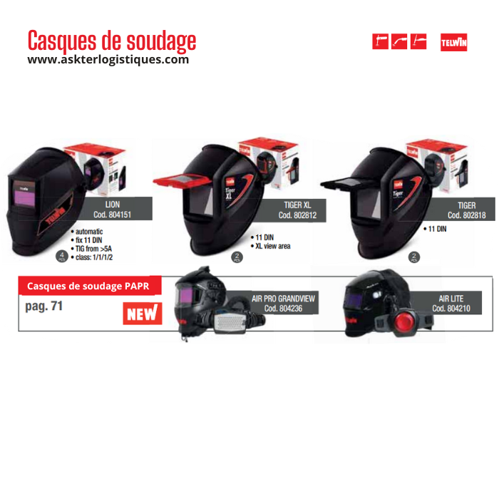 Casques de soudage