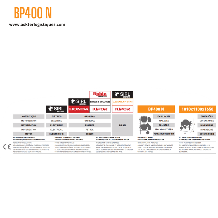 BP400 N - BÉTONNIÈRE PROFESSIONNEL