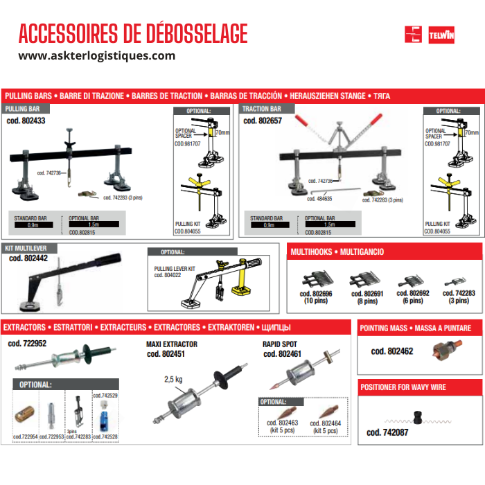 ACCESSOIRES DE DÉBOSSELAGE