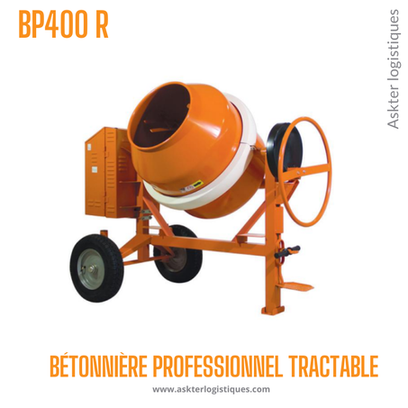 BP400 R - BÉTONNIÈRE PROFESSIONNEL TRACTABLE