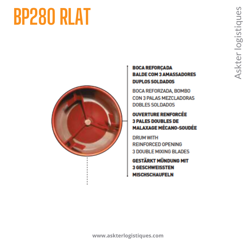 BP280 RLAT - BÉTONNIÈRE PROFESSIONNEL TRACTABLE