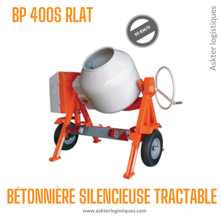 BP 400S RLAT - BÉTONNIÈRE SILENCIEUSE TRACTABLE