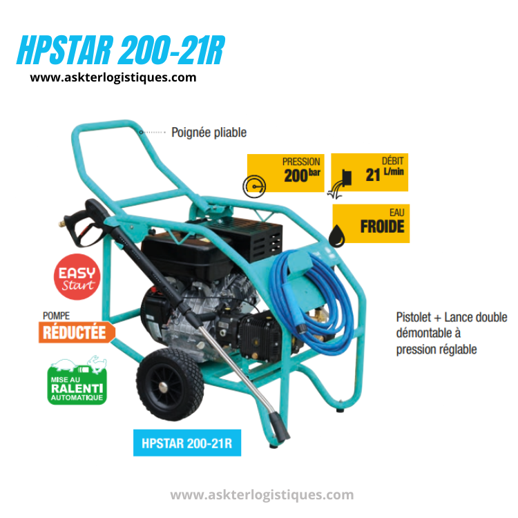 HPSTAR 200-21R - Nettoyeurs Haute Pression Moteur à essence