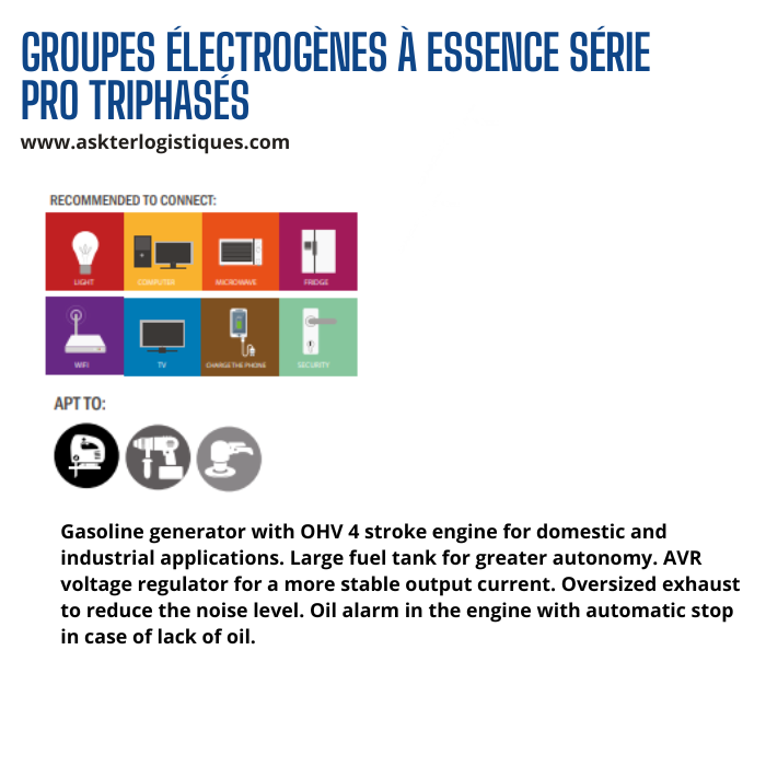 GROUPES ÉLECTROGÈNES À ESSENCE SÉRIE PRO TRIPHASÉS