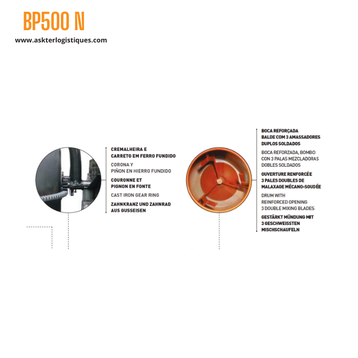 BP500N - BÉTONNIÈRE PROFESSIONNEL