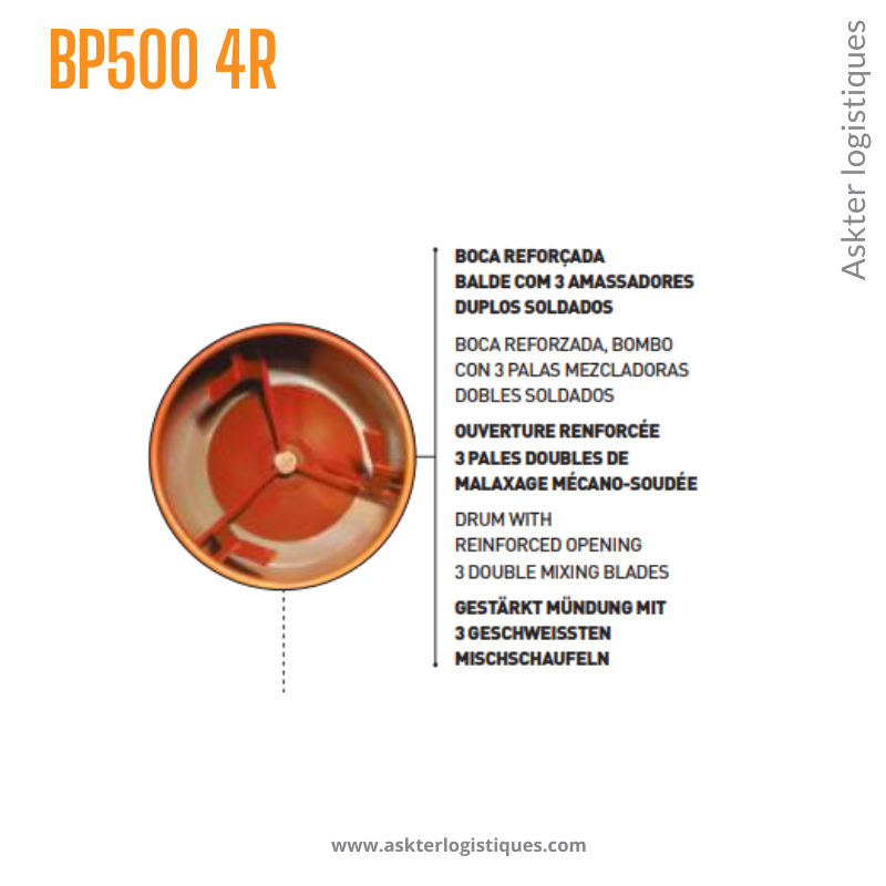 BP 500 4R - BÉTONNIÈRE PROFESSIONNEL TRACTABLE