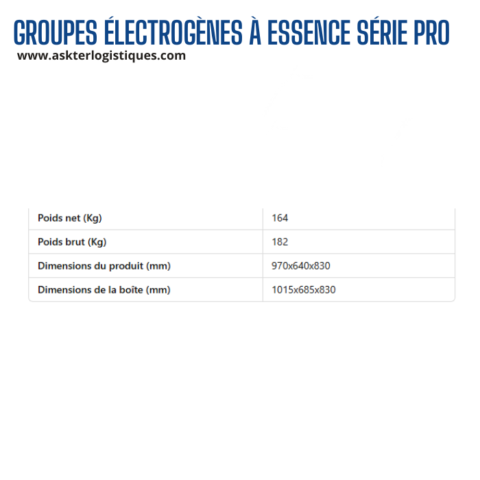 GROUPES ÉLECTROGÈNES À ESSENCE SÉRIE PRO