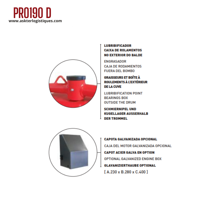 PRO190D - BÉTONNIÈRE PROFESSIONNEL