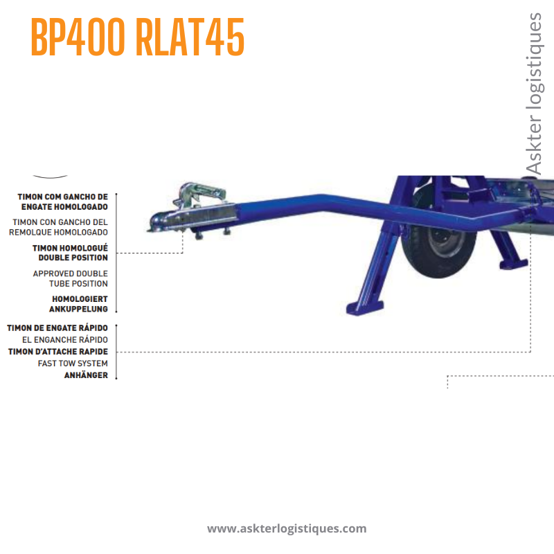 BP400 RLAT45 - BÉTONNIÈRE PROFESSIONNEL TRACTABLE