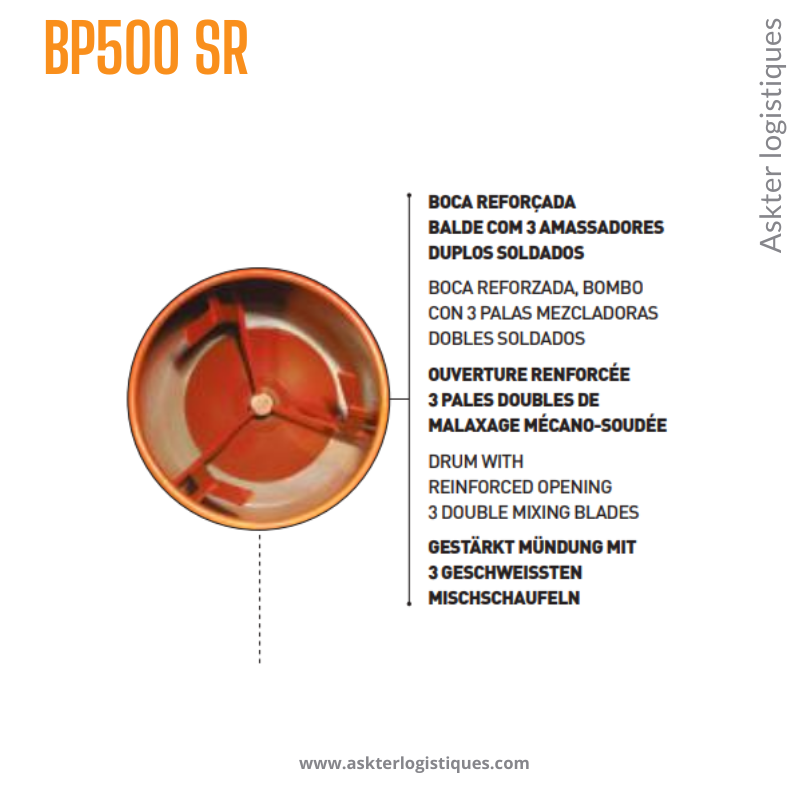 BP 500 SR - BÉTONNIÈRE PROFESSIONNEL TRACTABLE