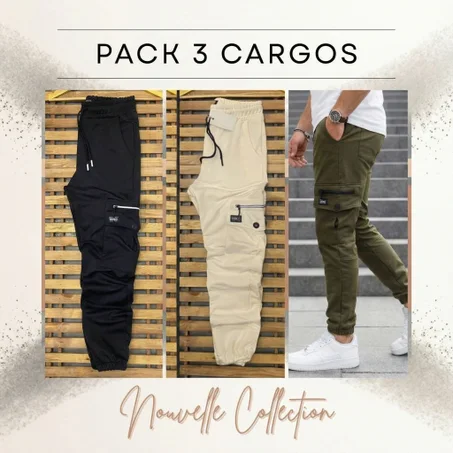 Pack 3 Pantalons Cargo YOU0091