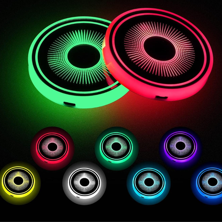 قواعد اكواب للسيارة باضاءة LED