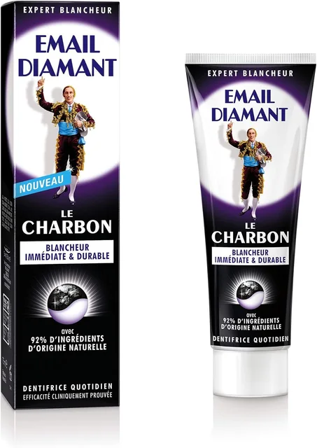 Email Diamant – Le Charbon Dentifrice – Blancheur immédiate & durable – Utilisation quotidienne – 75 m