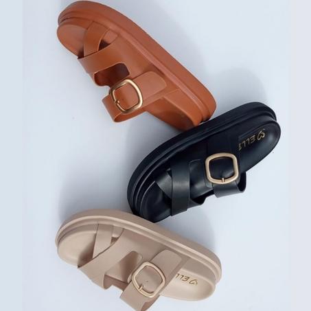 سندالة ELLE بشرائط متقاطعة وإبزيم