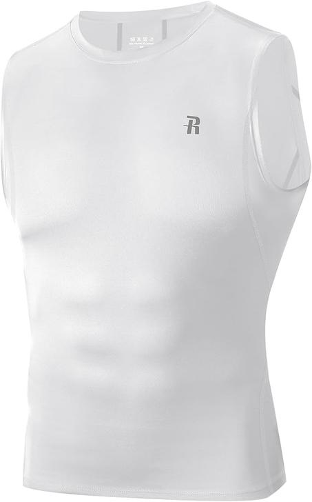 Runhit Camiseta de compresión sin mangas para hombre, camiseta deportiva para hombre