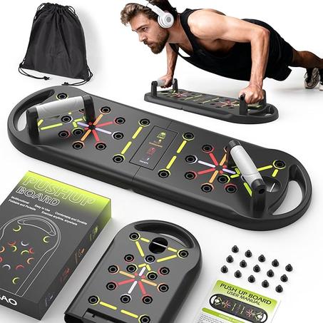 Push Up Board Fitness, Workout Home Gym Equipment, 20 in 1 Exercise Pushup Bar Handles for Floor, Strength Training Equipment for Men