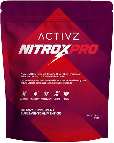 ACTIVZ NitroxPro™ - Bebida en polvo - remolacha, L-citrulina, rutinósidos, dextrina CyLoc y DexKey para óxido nítrico, soporte cardiovascular, 6.0 oz (171 g)