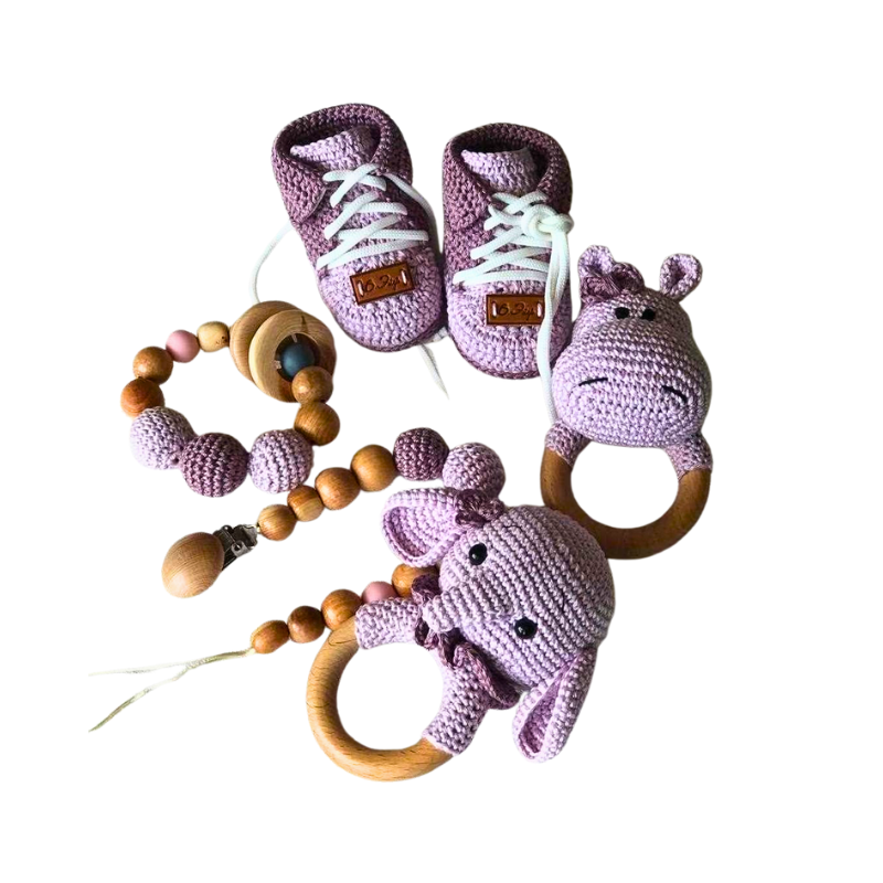 Lilac Safari Baby Gift Set