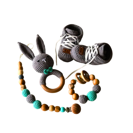 Mint Bunny Baby Essentials Set
