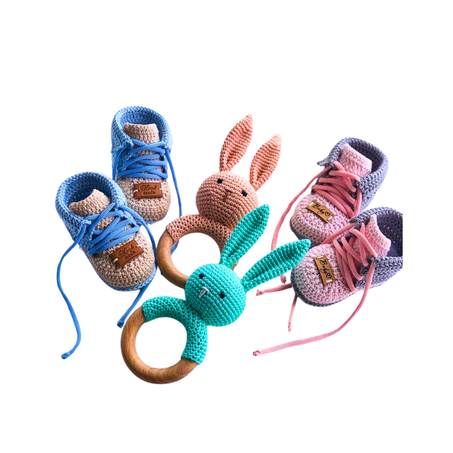 Twin Bunnies Baby Gift Set – For Him & Her