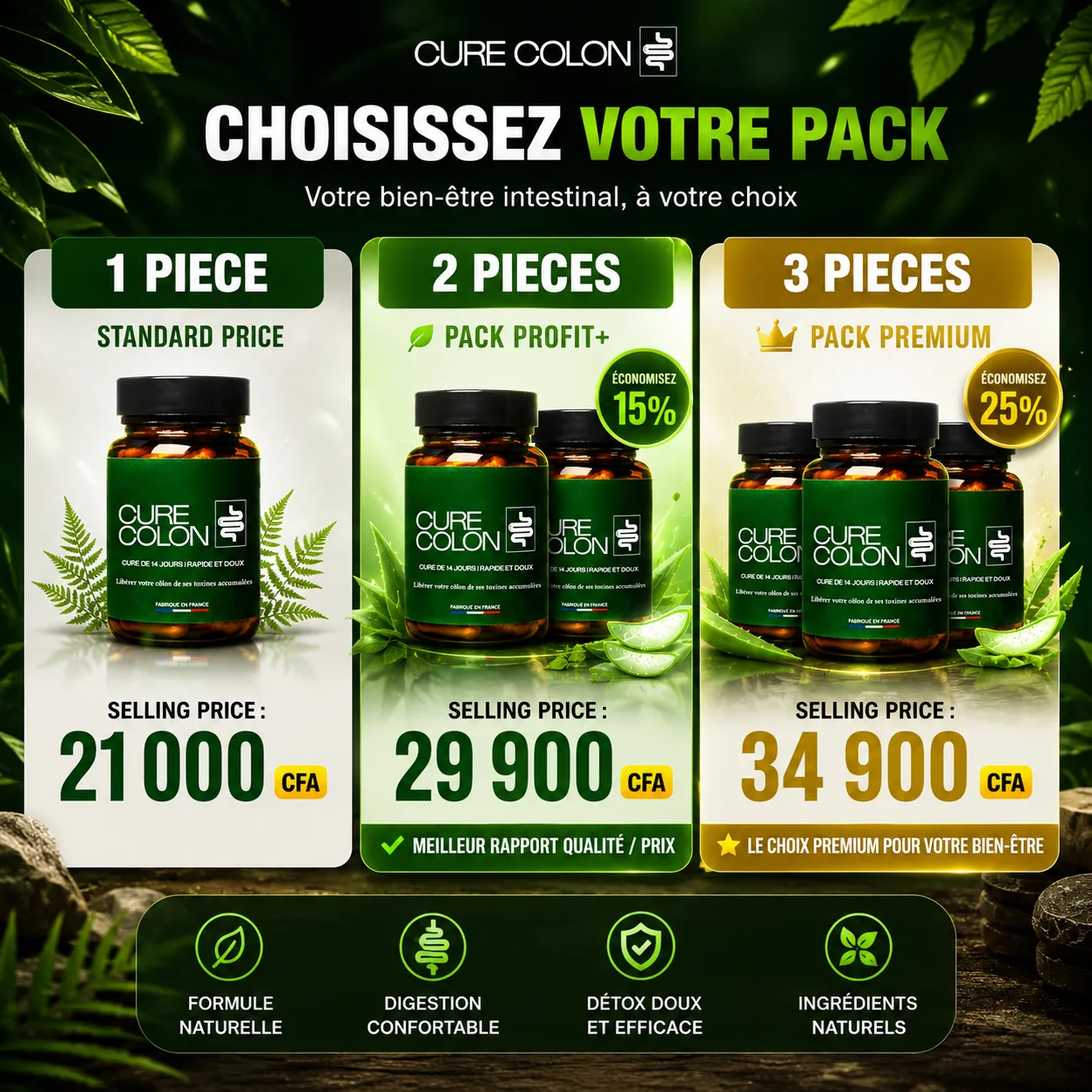 Cure Colon Capsules  de désintoxication intestinale et de nettoyage du côlon