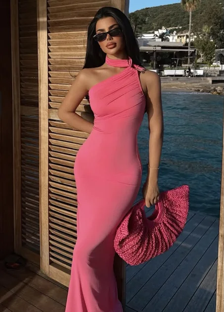 Robe Longue Élia – Rose
