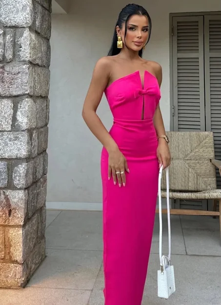 Robe Longue Maya – Fuchsia