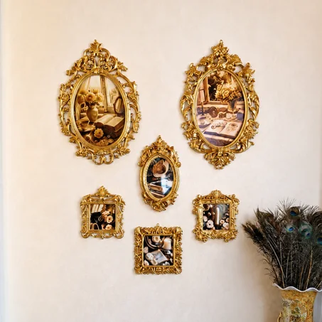 Ensamble 6 pieces cadres photos vierge style vintage pinterest deco