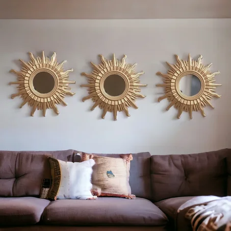 Ensemble 3 miroirs soleil 32*32cm