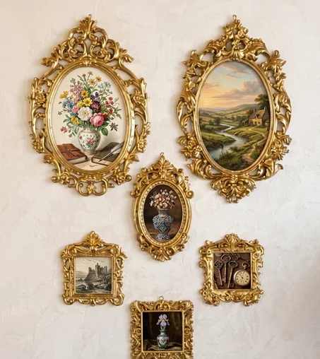 Ensamble 6 pieces cadres photos vierge style vintage pinterest deco