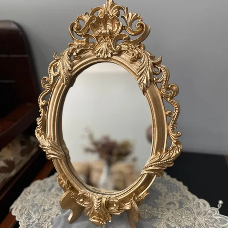 Miroir avec support style vintage Doré 45*30cm