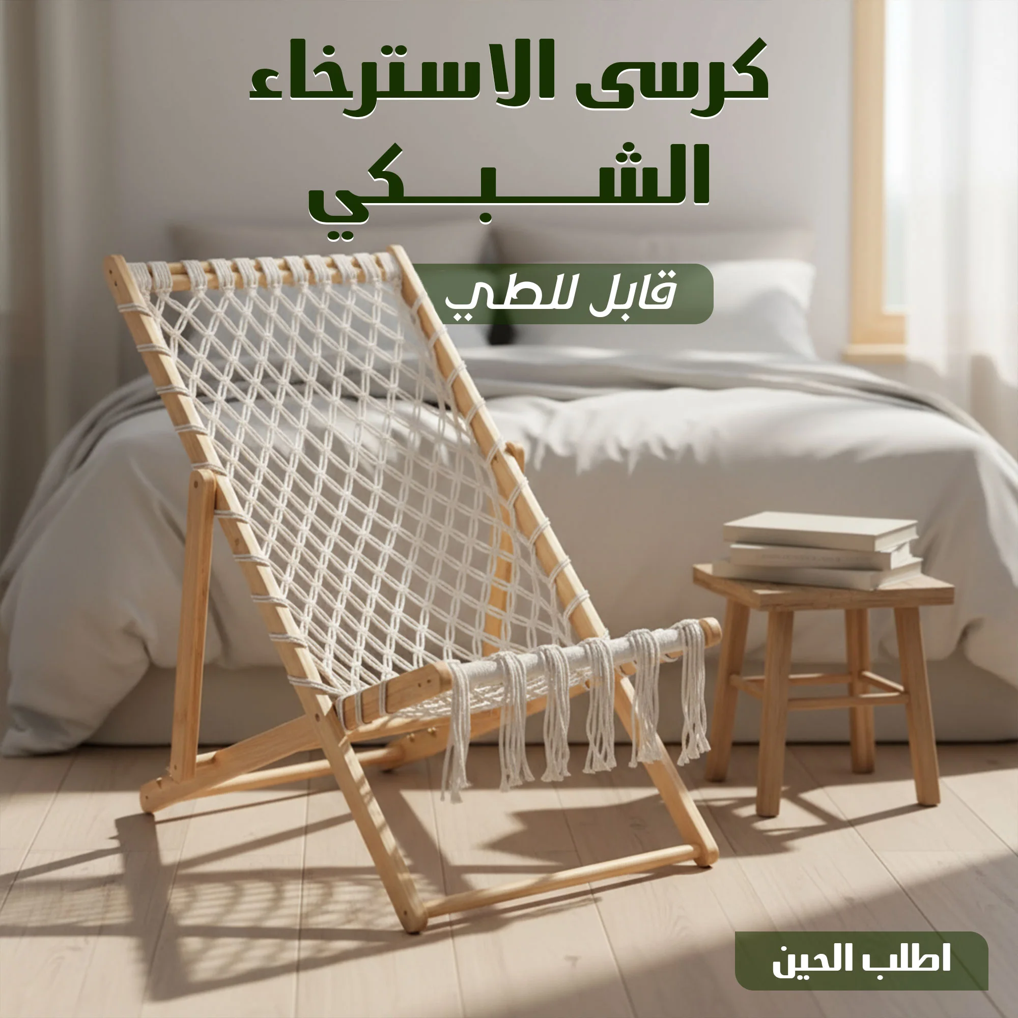 كرسي الاسترخاء الشبكي المطور – راحة فندقية وتصميم قابل للطي (مثالي للمنازل والمكاتب)